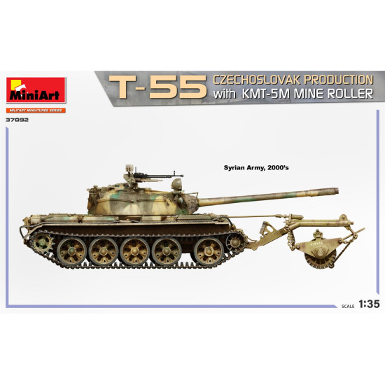 Mini Art 37092 T-55 Mit Minenwalze – 1:35 Modellbausatz – Detaillierter Plastikbausatz
